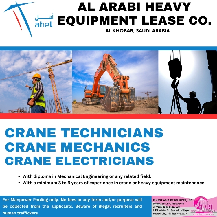 Al Arabi Heavy Equipment Lease Co. bound to Al Khobar, Saudi Arabia