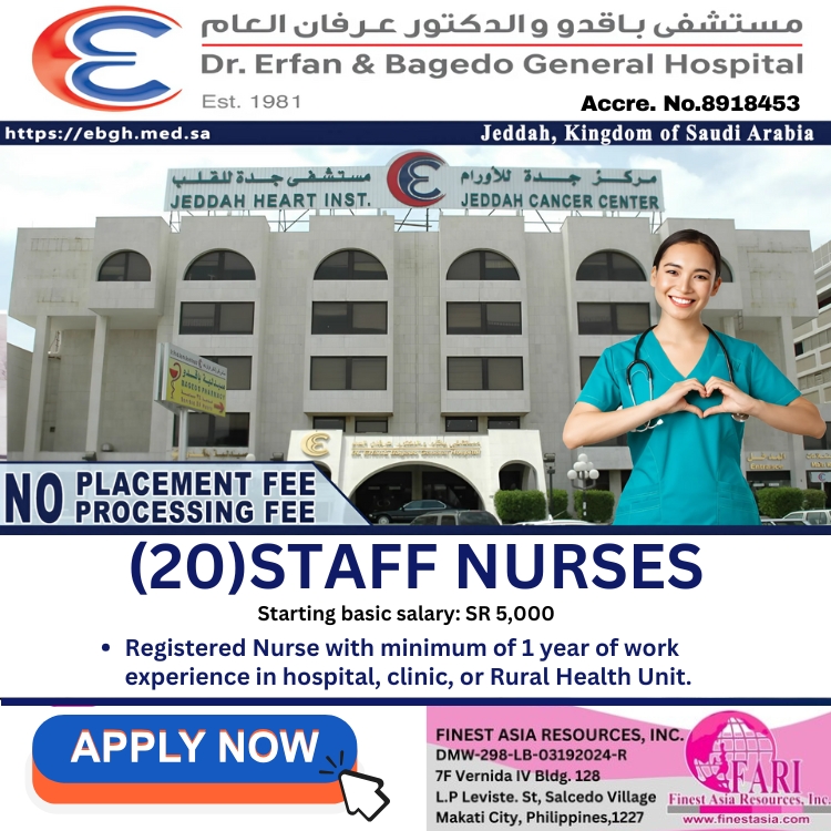 Dr. Erfan & Bagedo General Hospital bound to Jeddah, Kingdom of Saudi Arabia