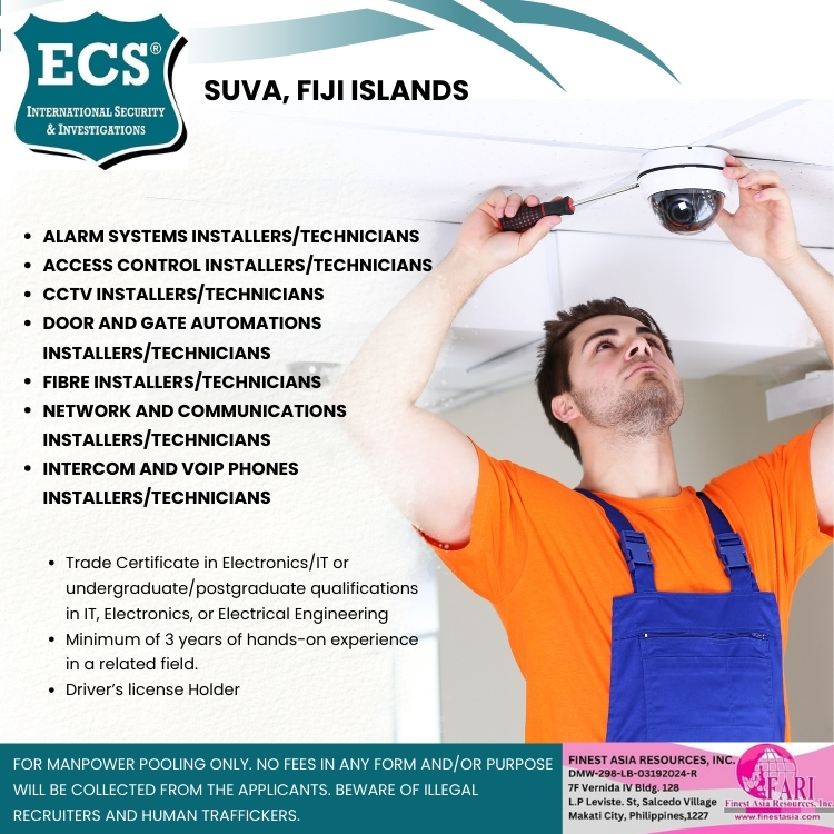 ECS International Security and Investigations bound to Suva, Fiji Islands