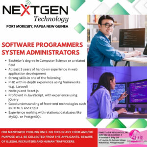 Software Programmers / Software Administrators for NEXTGEN TECHNOLOGY ...