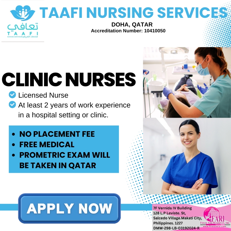 Taafi Nursing Services bound to Doha, Qatar