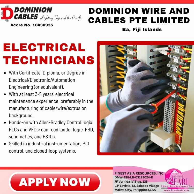 Dominion Wires & Cables PTE Limited bound to Ba, Fiji Islands