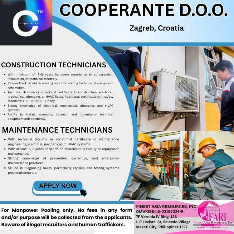 COOPERANTE D.O.O. bound to Zagreb, Croatia