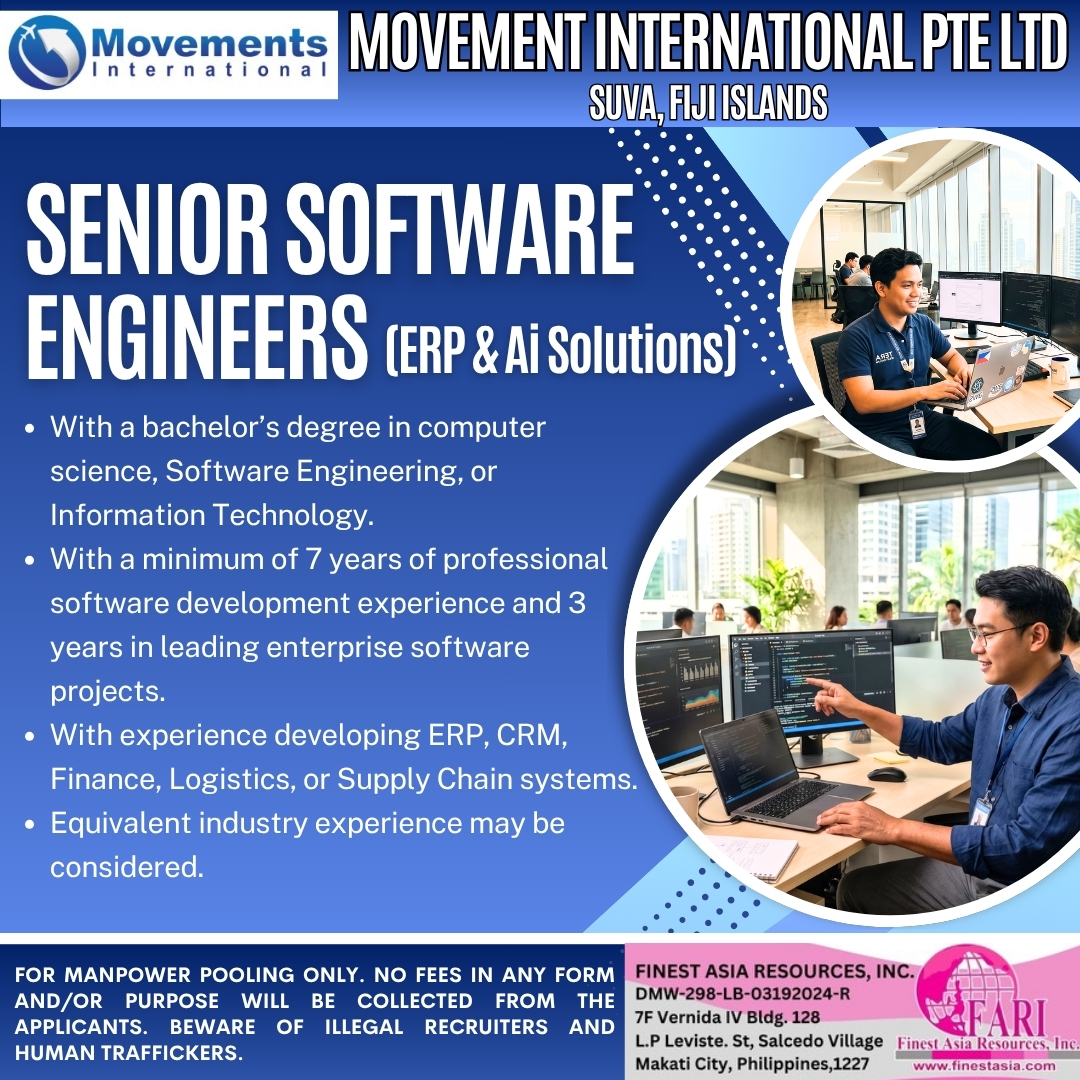 Senior Software engineers (ERP & Ai Solutions)