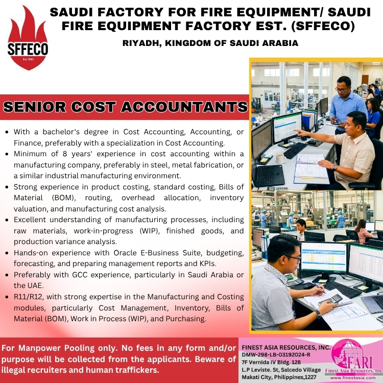 SENIOR COST ACCOUNTANTS