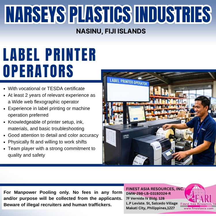 LABEL PRINTER OPERATORS