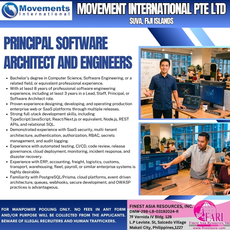 PRINCIPAL SOFTWARE ARCHITECT AND ENGINEERS