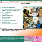 WORKSHOP MANAGERS WORKSHOP FOREMAN/SUPERVISORS CONSTRUCTION SUPERVISORS CIVIL ENGINEERS SURVEYORS QUARRY MANAGERS ADMIN OFFICERS HR OFFICERS FINANCIAL CONTROLLERS ACCOUNTANTS SAFETY TRAINING OFFICERS